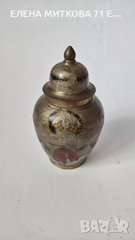 Две изделия от масивен месинг ръчно декорирани в техника емайл, снимка 8 - Антикварни и старинни предмети - 53058330