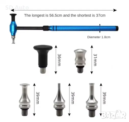 PDR Чук с 5 бр.цменяеми накрайника, снимка 3 - Аксесоари и консумативи - 49553658