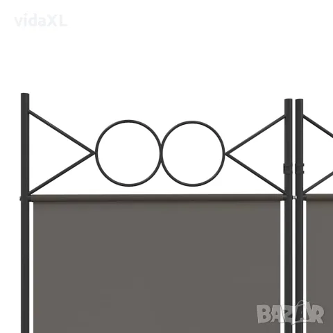 vidaXL Параван за стая, 3 панела, антрацит, 120x200 cм, текстил, снимка 6 - Паравани - 56147194