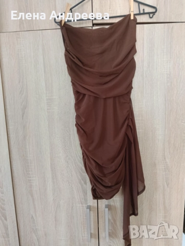 Нова елегантна рокля в кафяво, снимка 2 - Рокли - 51441820