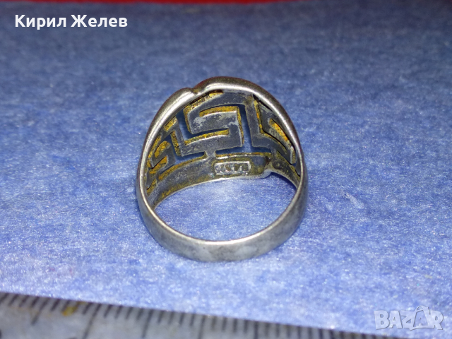 СТАР АЖУРЕН СРЕБЪРЕН ПРЪСТЕН ЛАКИРАНО СРЕБРО 925 МАЙСТОРСКА РЪЧНА ВИНТИДЖ ИЗРАБОТКА 43790, снимка 11 - Пръстени - 44664257