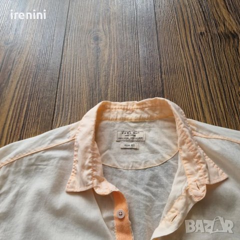 Страхотна  мъжка  риза  ZARA , 100%   памук, размер  L , снимка 7 - Ризи - 40668893