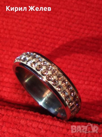АРТ-ХАЛКА КРАСИВ ПРЪСТЕН БЛАГОРОДНА СТОМАНА с ЦИРКОН 9084, снимка 2 - Пръстени - 31283185