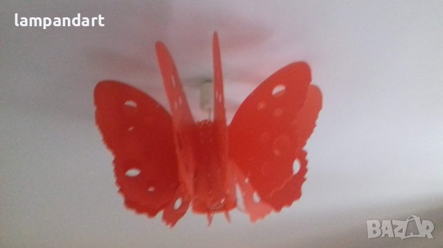 Червен полилей Пеперуда за детска стая , снимка 1 - Полилеи - 41660439