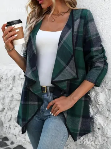 Карирано удължено сако