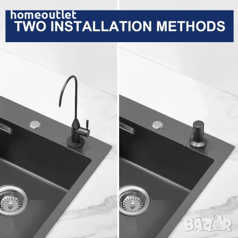 ПРОМОЦИЯ Кухненска мивка от неръждаема стомана с нано покритие 913258-06-JHG0604, снимка 3 - Мивки - 51127730