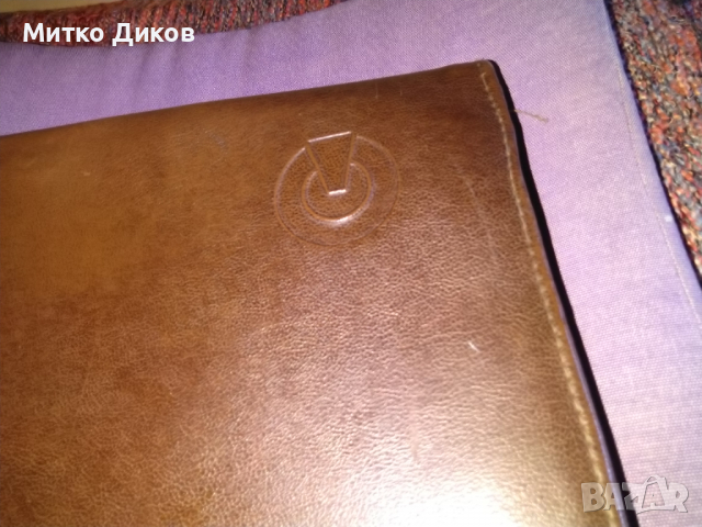 Кожена папка чанта за документи 37х27см от соца, снимка 2 - Други - 36354877