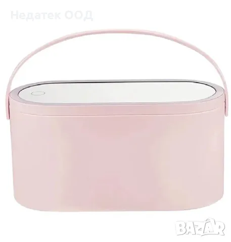 Куфарче за гримове с LED Огледало, Розов, 23х10х11,5см, снимка 2 - Други - 49760766
