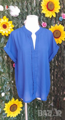 официална дамска блуза риза кралско синьо, снимка 2 - Ризи - 41448020