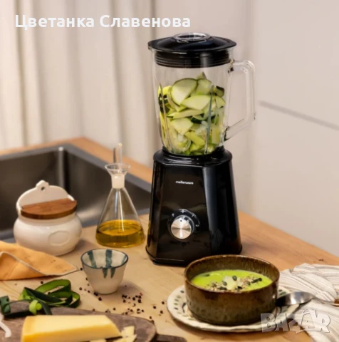 Блендер с мощност 1500 W, обем 1,5 л, 6 ножа от неръждаема стомана, 2 скорости и турбо функция , снимка 2 - Блендери - 50471812