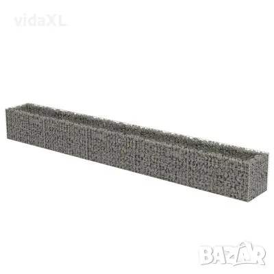 vidaXL Габион повдигната леха, поцинкована стомана, 450x50x50 cм（SKU:143565）, снимка 1 - Други - 48908966