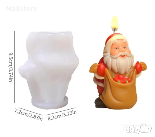 3D 3 модела Дядо Коледа Силиконов молд форма свещи гипс сапун смола фондан , снимка 6 - Форми - 52113381