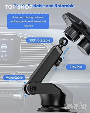 Ново Универсално 15W Qi Безжично Зарядно и Поставка за Телефон кола, снимка 3 - Селфи стикове, аксесоари - 49509668