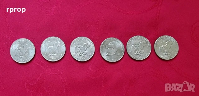 Оригинална монета. САЩ. Долар. Един Американски долар .6 бройки различни години., снимка 8 - Нумизматика и бонистика - 47963131
