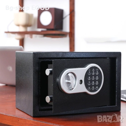 Дигитален сейф, стоманена конструкция, достъп с код/ключ, 31x20x20см, снимка 4 - Друга електроника - 53808904