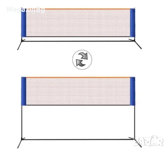 Многофункционална мрежа за джитбол, бадминтон, волейбол и тенис , Комплект със стойки, снимка 2 - Други спортове - 50386909