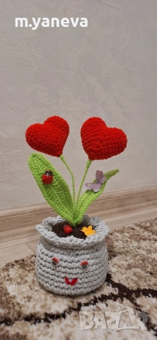 ръчно плетени сърца, снимка 9 - Декорация за дома - 53189935