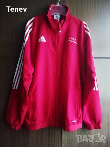 Оригинално яке горнище Адидас Adidas червено 40/42 - М размер , снимка 1 - Спортни дрехи, екипи - 34487355