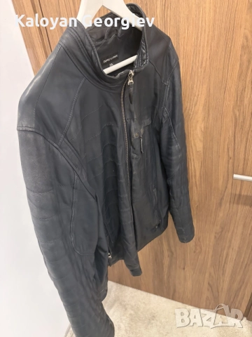 Мъжко кожено яке от естествена кожа Emporio Armani, снимка 4 - Якета - 56213516