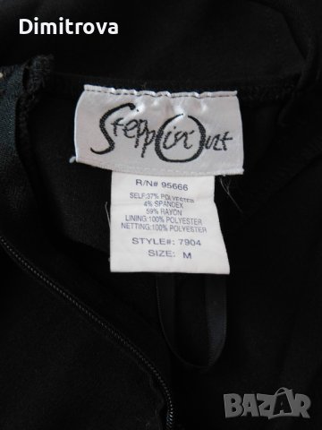 Стилна рокля в черно с червени акценти., снимка 6 - Рокли - 42574328