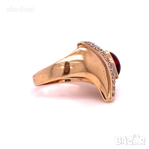 Златен дамски пръстен с рубин 6,65гр. размер:53 14кр. проба:585 модел:22801-1, снимка 3 - Пръстени - 53286026