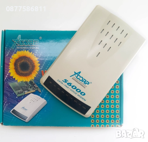 МОДЕМ ACORP 56000 BPS ACORP EXTERNAL VOICE / FAX / MODEM МОДЕМИ АКОРП AKOPT 