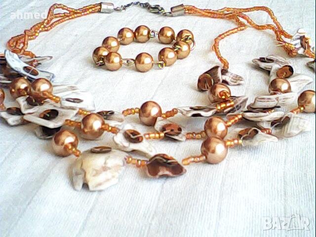 красиво коли сес естествени 100% перли  и седев и маниста