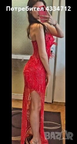 Абитуриентска рокля червена , снимка 2 - Рокли - 53489510