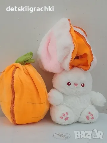 Зайче - морков и зайче - ягодка плюшени възглавнички с цип , снимка 4 - Плюшени играчки - 47761892