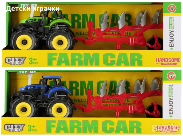 Трактор с плуг и звукови ефекти , снимка 5 - Коли, камиони, мотори, писти - 52657078