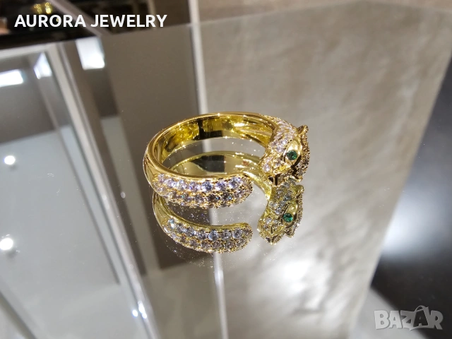 CARTIER Panthere de Cartier Gold Paved Diamonds Дамски Пръстен, снимка 2 - Пръстени - 53238152