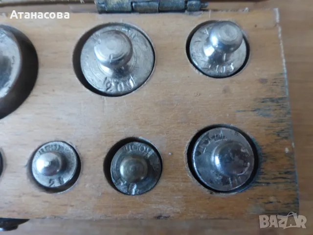 Български комплект теглилки тежести грамове за везна 1953 г, снимка 4 - Антикварни и старинни предмети - 48381908