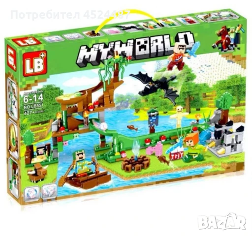 Конструктор Minecraft със светещи елементи – 427 елемента LB551, снимка 4 - Конструктори - 51370222