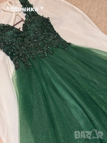 Тъмнозелена бална рокля, снимка 10 - Рокли - 52471917