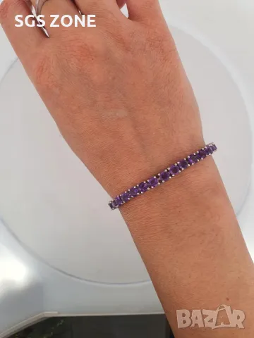 Сребърни Тенис Гривни, снимка 3 - Гривни - 49739505