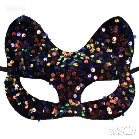 Хелоуин / Halloween карнавална маска котешки уши черна_1217640