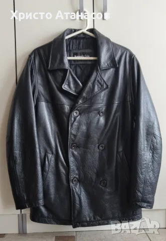 Черно мъжко кожено яке Кenneth Cole, без забележки 