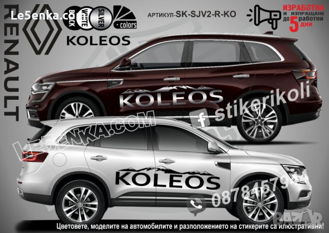 Renault Koleos стикери надписи лепенки фолио SK-SJV2-R-KO