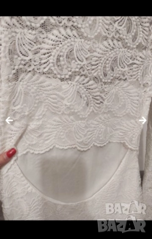 Бяла рокля с дантела , снимка 6 - Рокли - 52557834