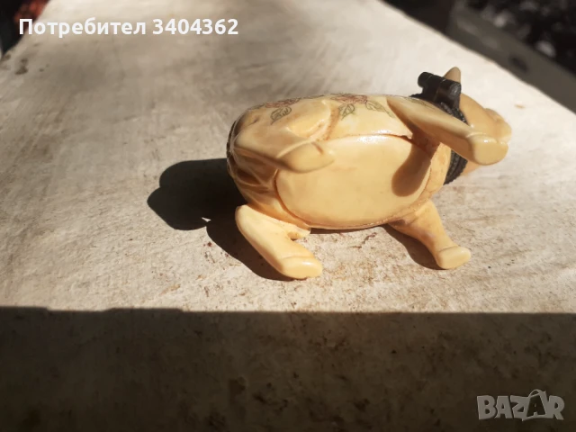 Стара кутийка за енфие прасенце слонова кост, снимка 5 - Антикварни и старинни предмети - 51132286