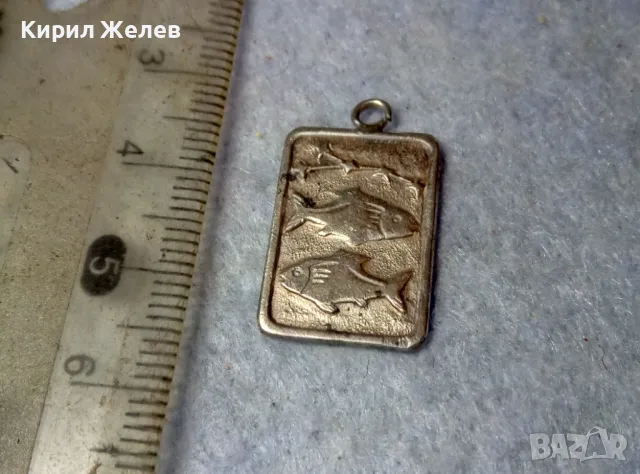 ЗОДИЯ РИБИ АСТРОЛОГИЧЕСКИ СРЕБЪРЕН МЕДАЛЬОН СРЕБРО 925 МАЙСТОРСКА ЗОДИАКАЛНА АРТ ВИСУЛКА 47951