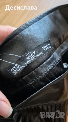 НОВА кожена пола, с етикет, М размер, снимка 3 - Поли - 52220673