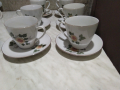 Сервиз Комплект 6 чаши с чинийки от соца Дянко Стефанов Разград порцелан, снимка 1