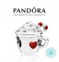 Талисман сребро 925 Pandora Warm Cocoa Charm. Колекция Amélie, снимка 1 - Гривни - 39013712