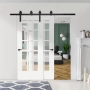 Комплект за монтаж на плъзгаща се врата Homcom, капацитет 90 кг, 200x0,6x4 см, черен, снимка 2