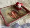 Дървен поднос с декупаж, снимка 4