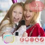 Детска караоке машина Misilmp, преносим Bluetooth високоговорител с безжичен микрофон за деца, бежов, снимка 7