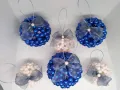 Луксозен ръчно изработен сет Коледни топки за елха от перли и кристали, снимка 4