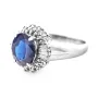 Пръстен с 3.56 карата сапфир и диаманти - Платина, снимка 2