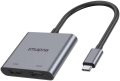 Нов USB C към двоен HDMI адаптер за лаптоп MacBook Dell Surface Lenovo, снимка 1 - Други - 40435854